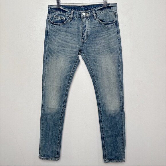 MNML Mens 32 Washed Slim Fit Double Knee Jeans - Picture 1 of 13